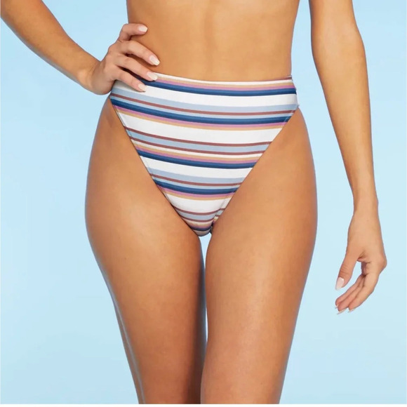Shade & Shore Women’s High Waist High Leg Cheeky Bikini Bottom size M NWT! - Picture 7 of 9